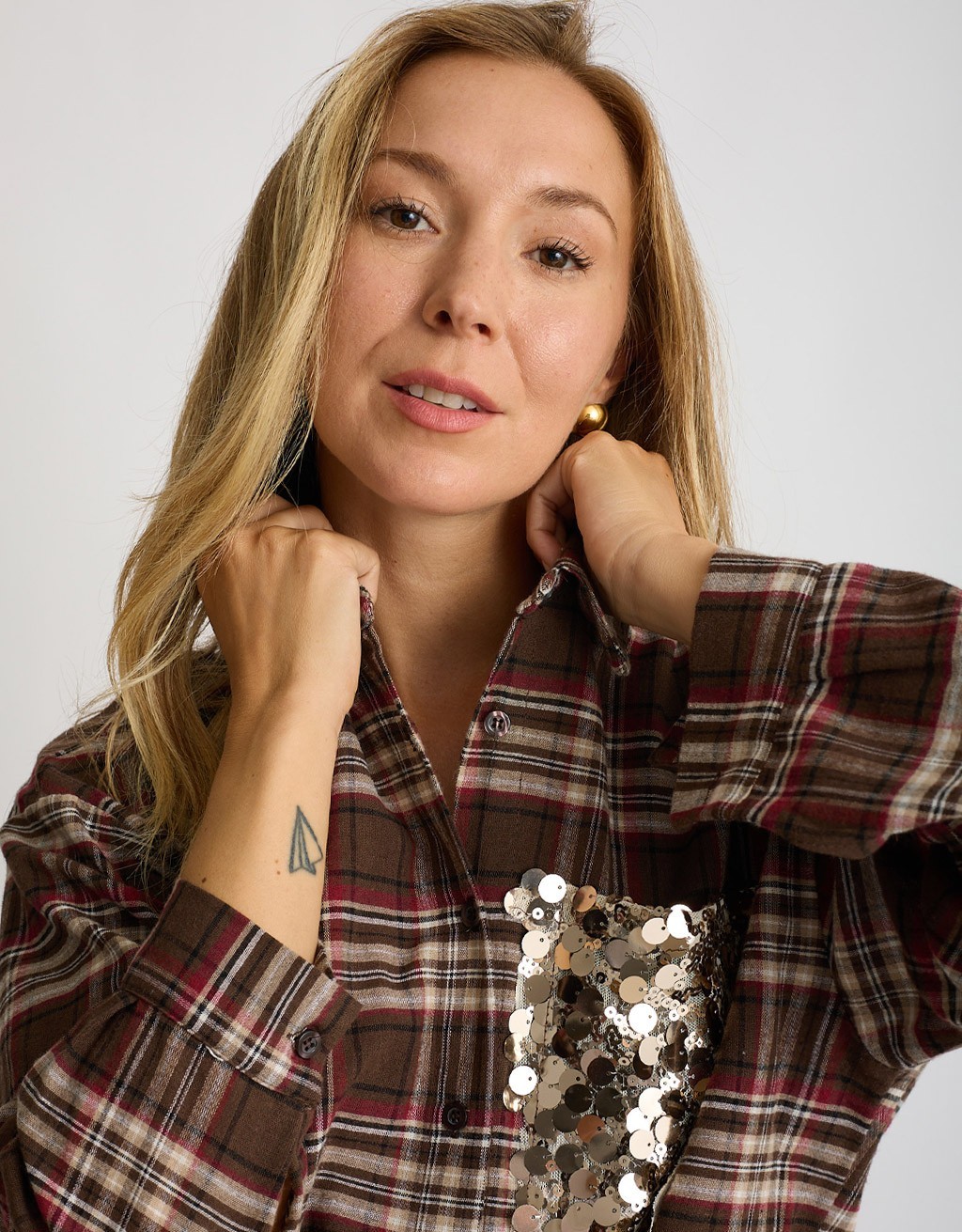 Camicia Quadro Paillettes