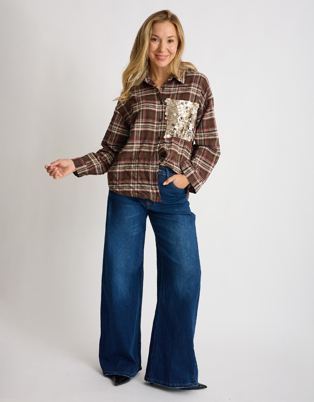 Camicia Quadro Paillettes