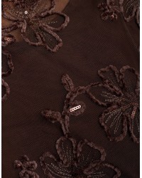 Maglietta Tulle Ricami Floccati Paillettes