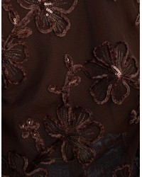 Maglietta Tulle Ricami Floccati Paillettes V