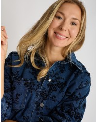 Giacca Camicia Jeans Floccata