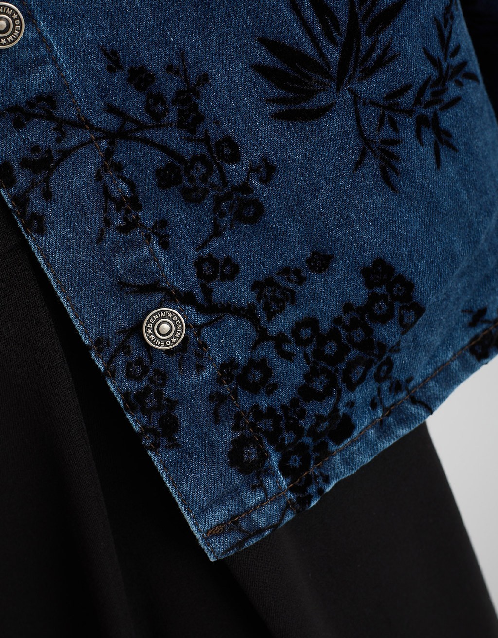 Giacca Camicia Jeans Floccata