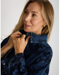 Giacca Camicia Jeans Floccata
