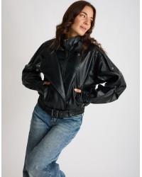 Bomber Finta Pelle Chiusura Diagonale