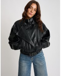 Bomber Finta Pelle Chiusura Diagonale