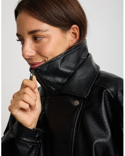 Bomber Finta Pelle Chiusura Diagonale
