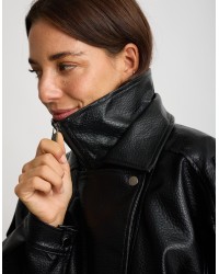 Bomber Finta Pelle Chiusura Diagonale