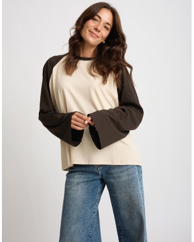 Maglietta Longsleeve Cotone Bicolore