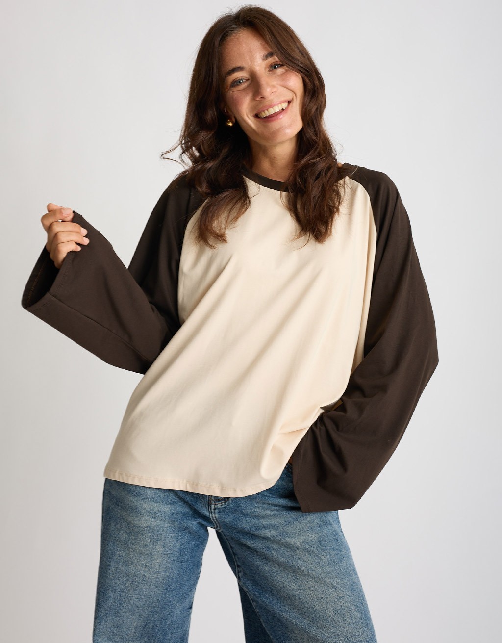Maglietta Longsleeve Cotone Bicolore
