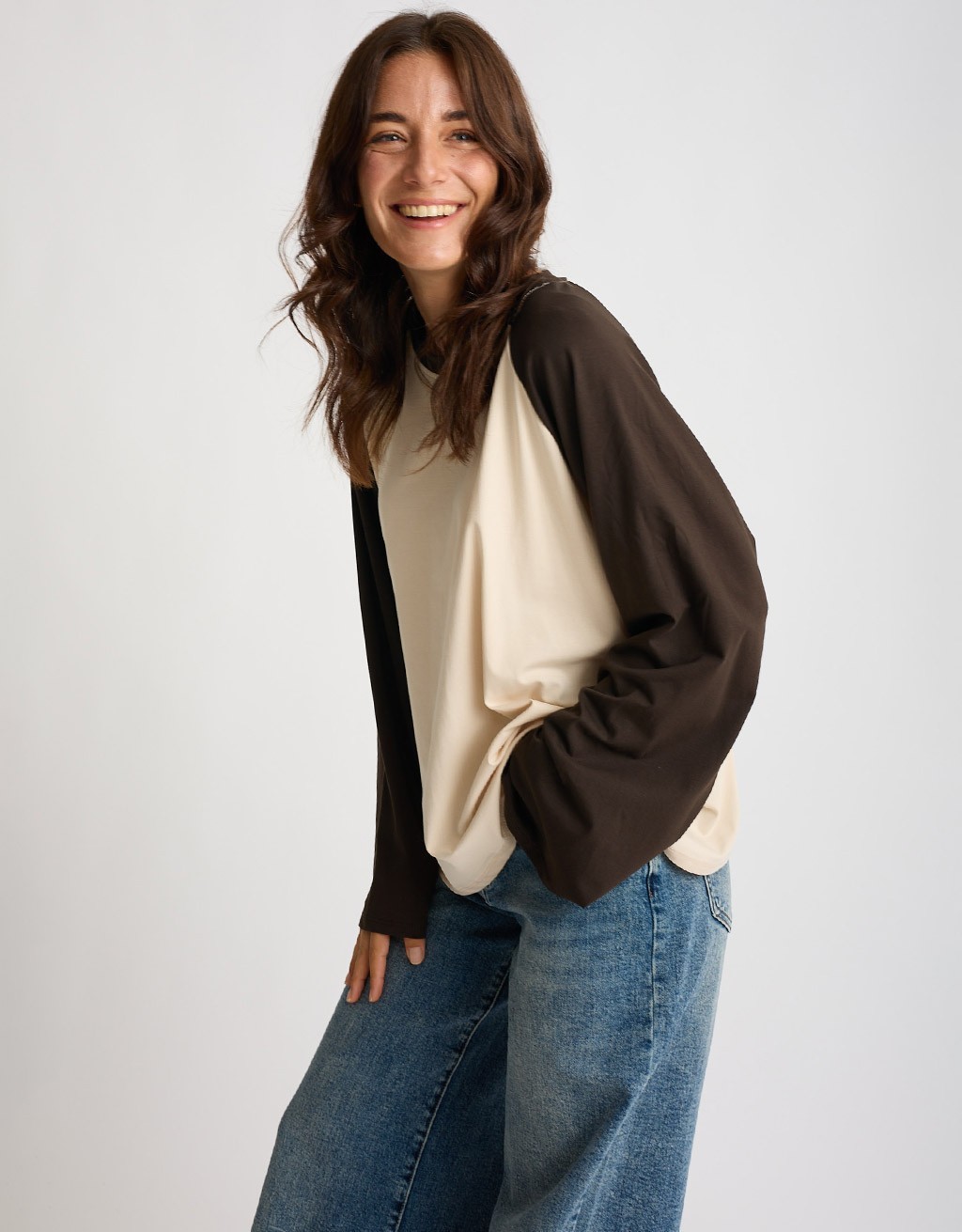 Maglietta Longsleeve Cotone Bicolore