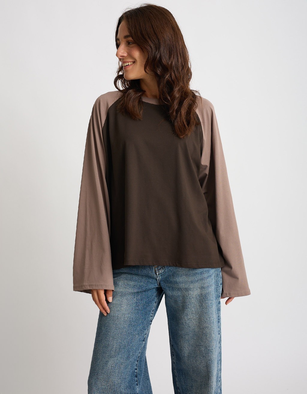 Maglietta Longsleeve Cotone Bicolore