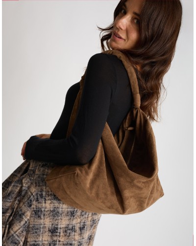 Borsa Finta Pelle Effetto Scamosciato