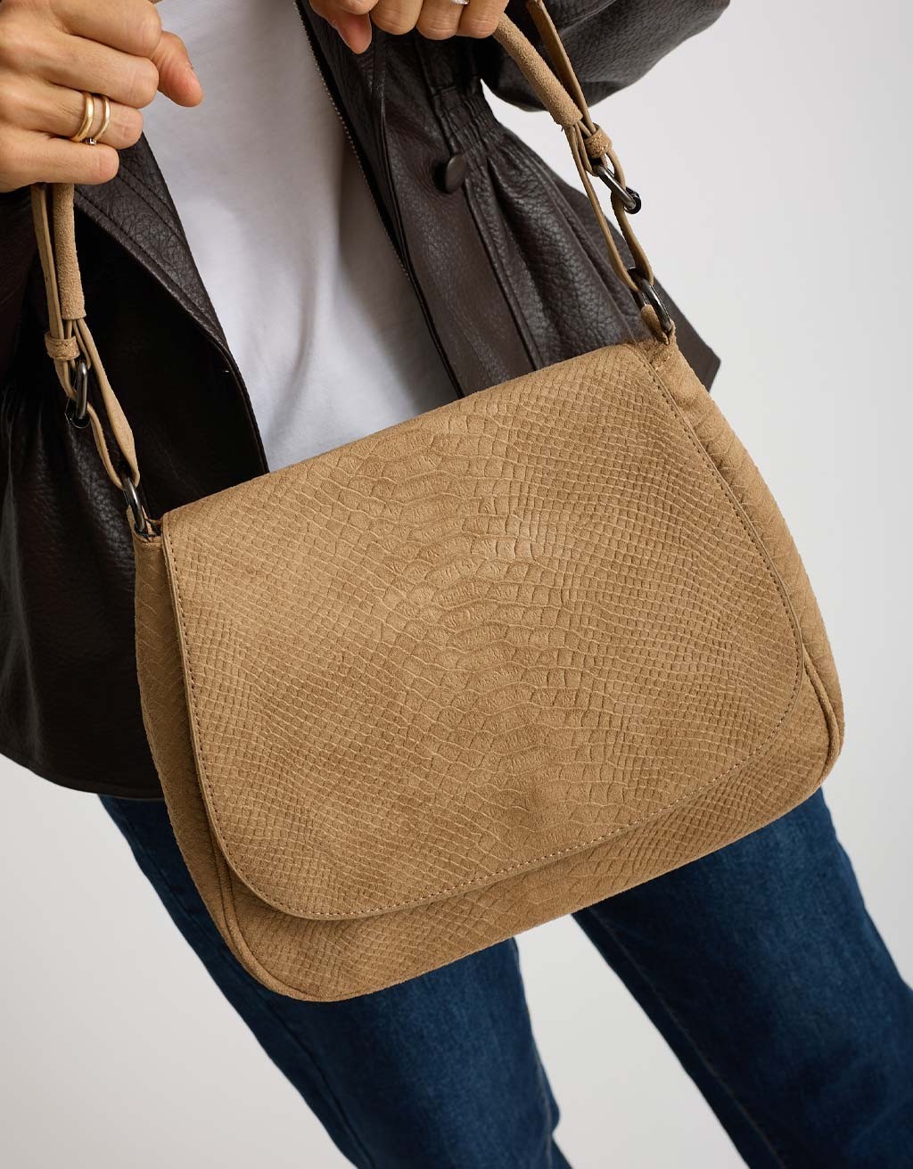 Borsa a Tracolla Wild Glam Effetto Suede