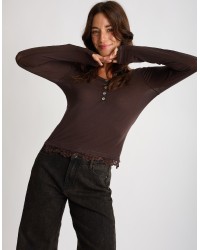 Maglia Serafino Ultralight Cashmere Con Pizzo