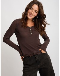 Maglia Serafino Ultralight Cashmere Con Pizzo
