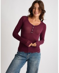 Maglia Serafino Ultralight Cashmere Con Pizzo
