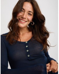 Maglia Serafino Ultralight Cashmere Con Pizzo