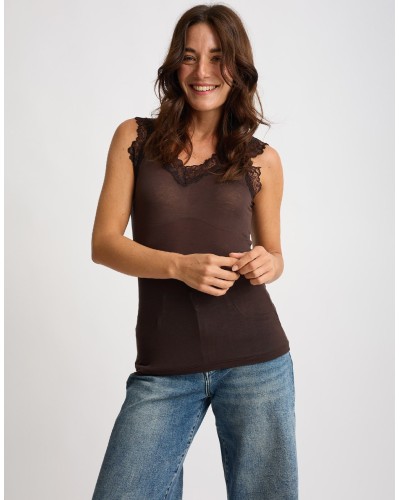 Canotta Ultralight Cashmere Con Pizzo