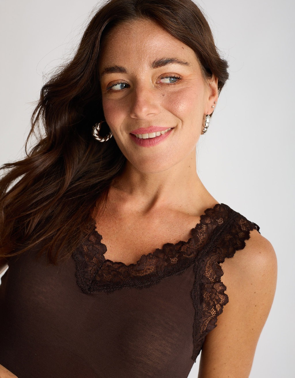 Canotta Ultralight Cashmere Con Pizzo