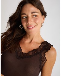 Canotta Ultralight Cashmere Con Pizzo