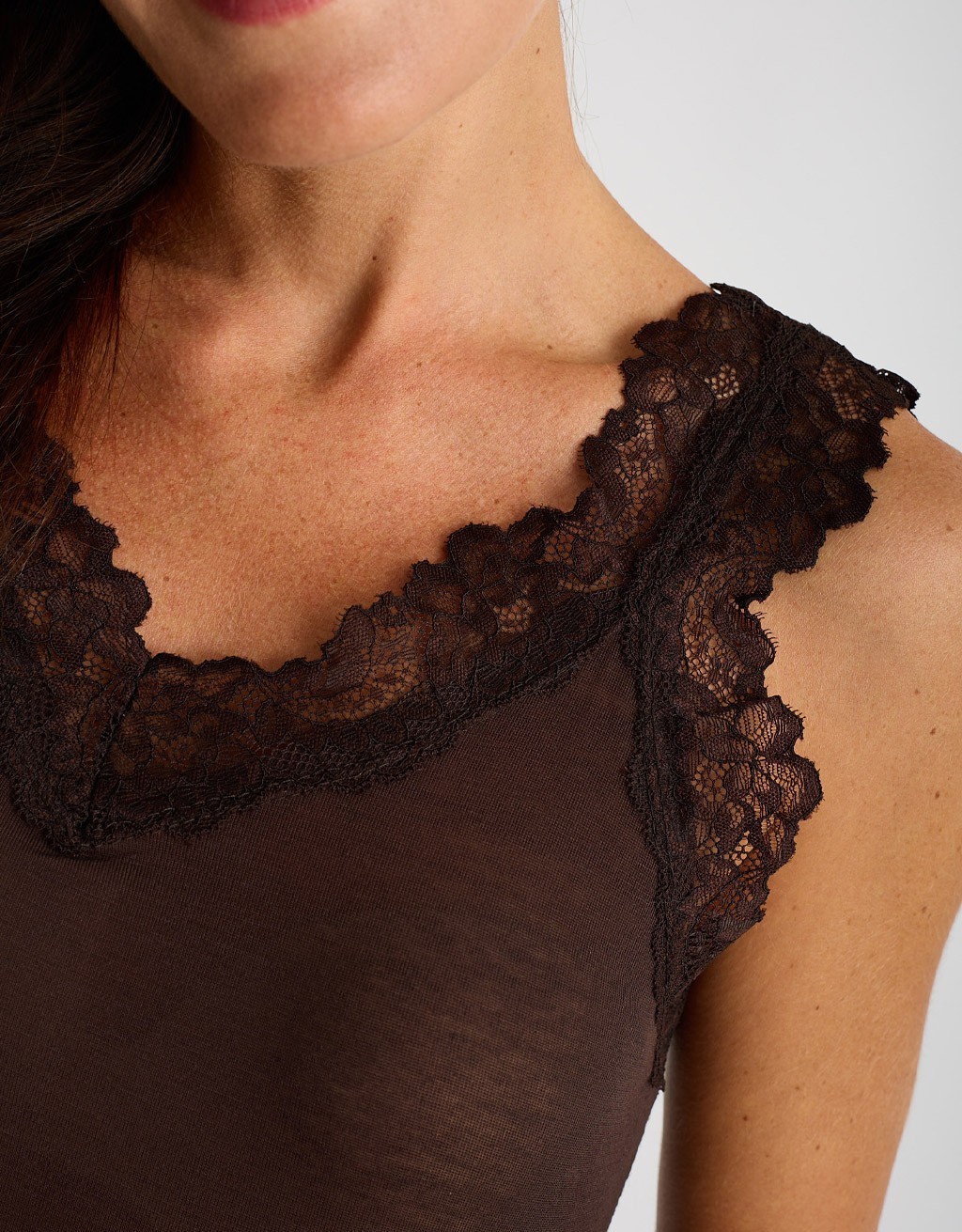 Canotta Ultralight Cashmere Con Pizzo