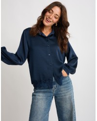 Camicia Raso Pesante Con Pizzo