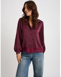 Camicia Raso Pesante Con Pizzo