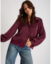 Camicia Raso Pesante Con Pizzo
