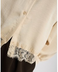 Camicia Raso Pesante Con Pizzo