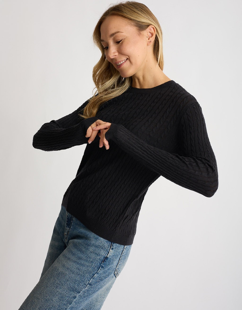 Maglioncino Misto Cashmere Treccine