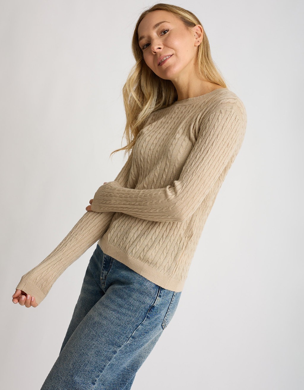 Maglioncino Misto Cashmere Treccine