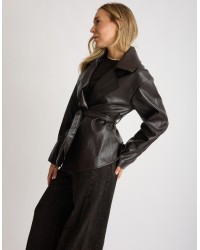 Trench Corto In Finta Pelle