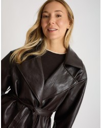 Trench Corto In Finta Pelle