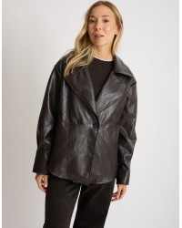 Trench Corto In Finta Pelle