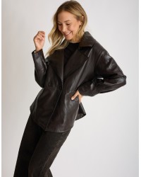 Trench Corto In Finta Pelle