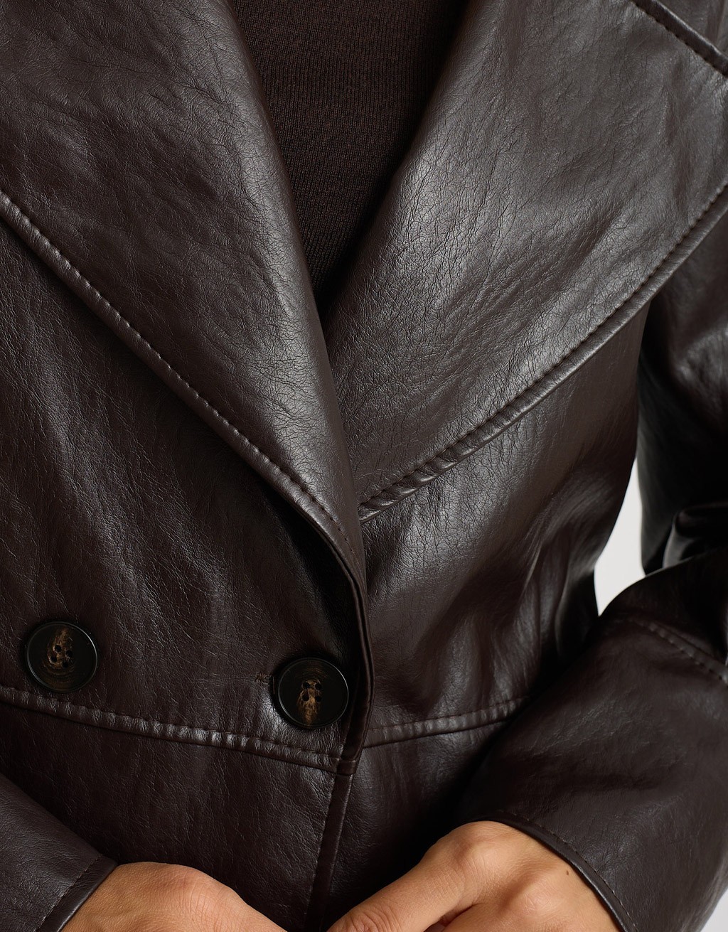 Trench Corto In Finta Pelle