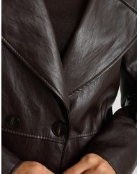 Trench Corto In Finta Pelle
