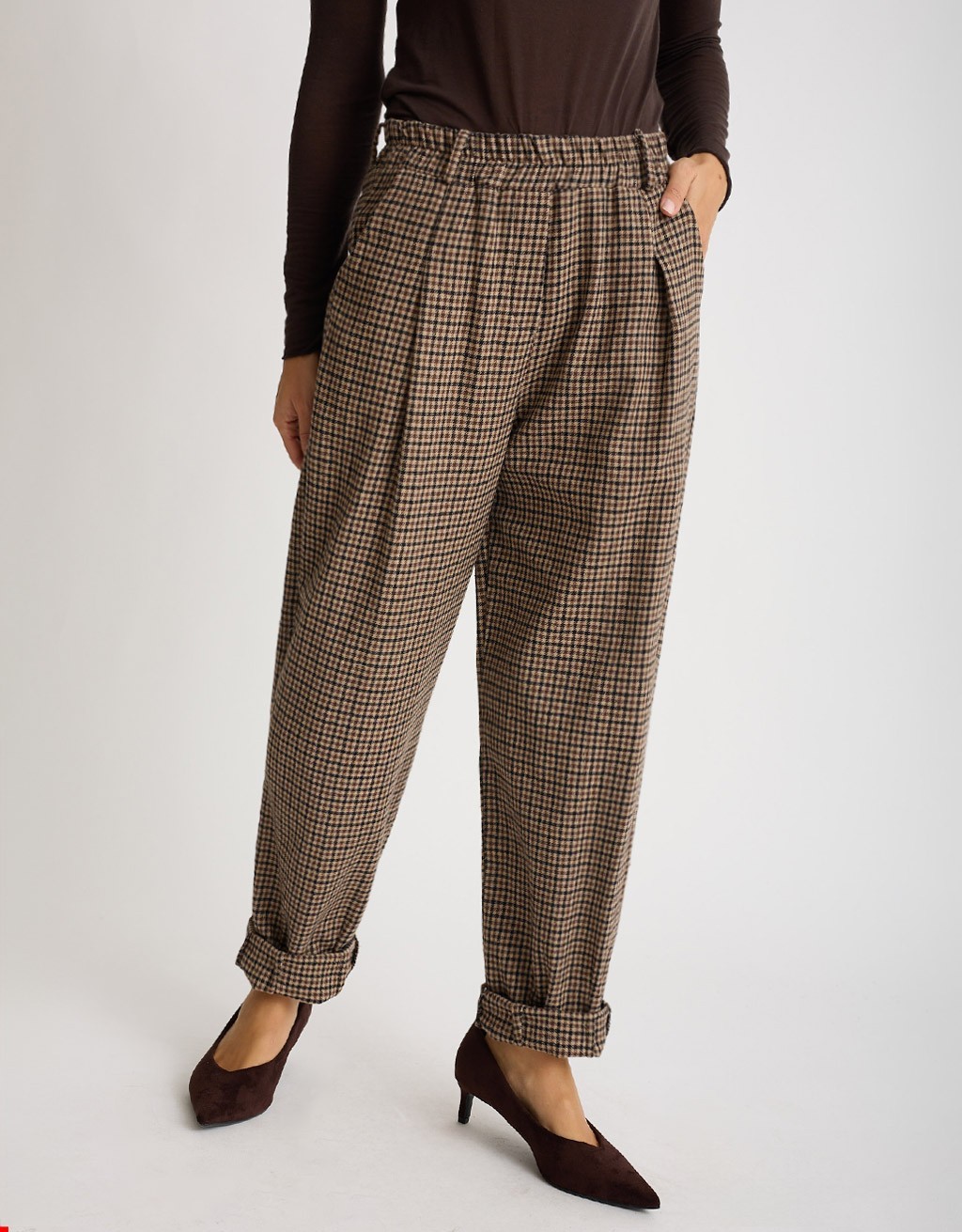 Pantalone Regular Pied De Poule