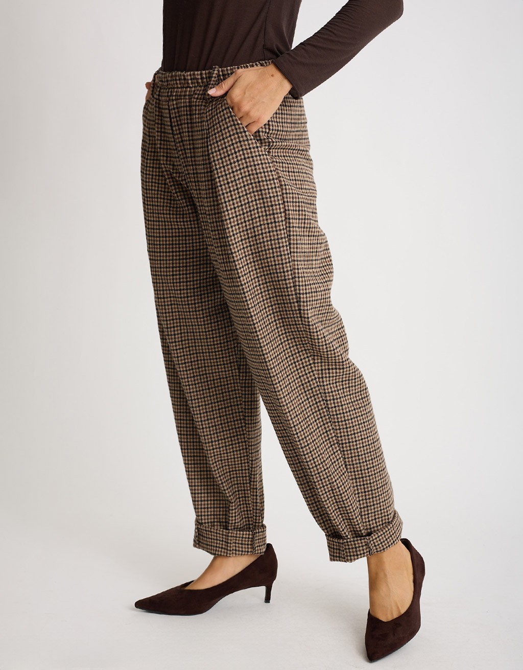 Pantalone Regular Pied De Poule
