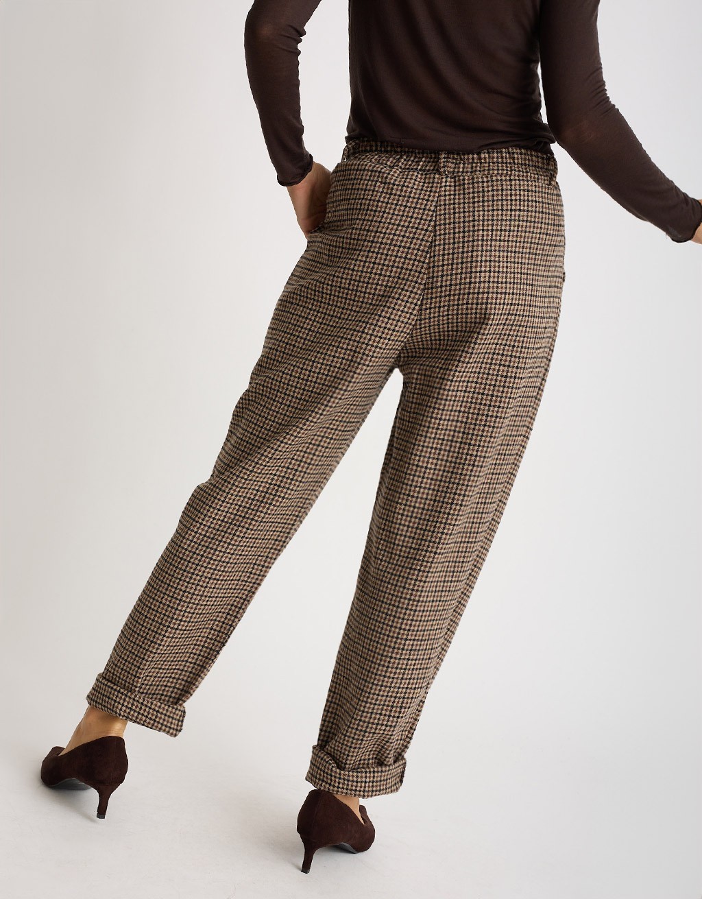 Pantalone Regular Pied De Poule