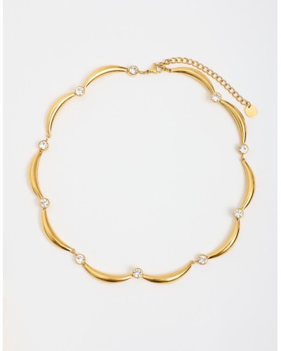 Collana Girocollo Mezzaluna Punto Luce