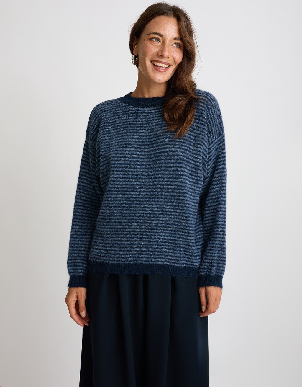 Maglione Righe Misto Lana