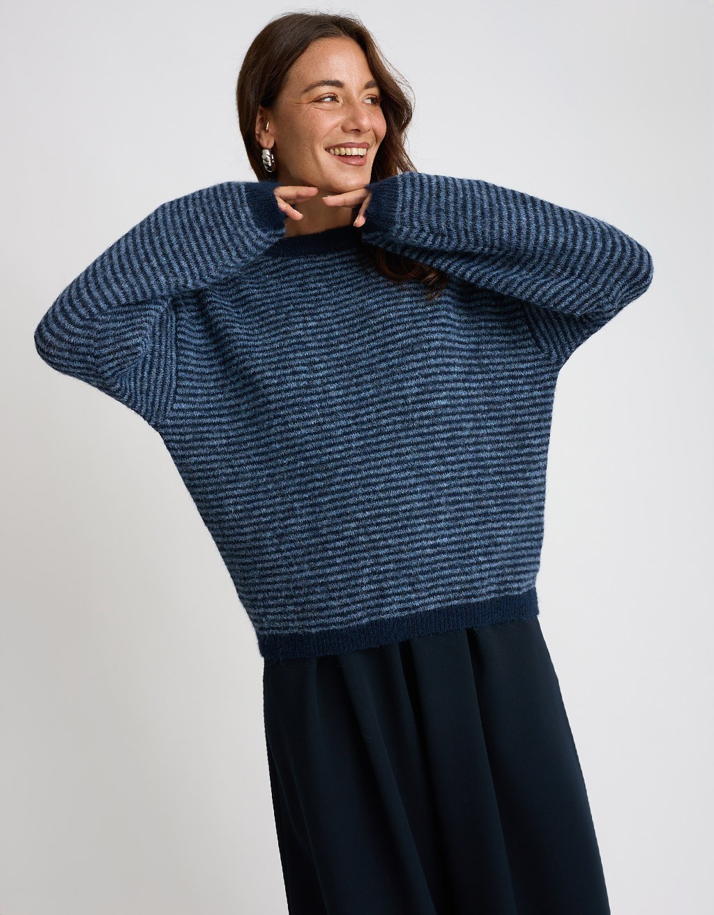 Maglione Righe Misto Lana