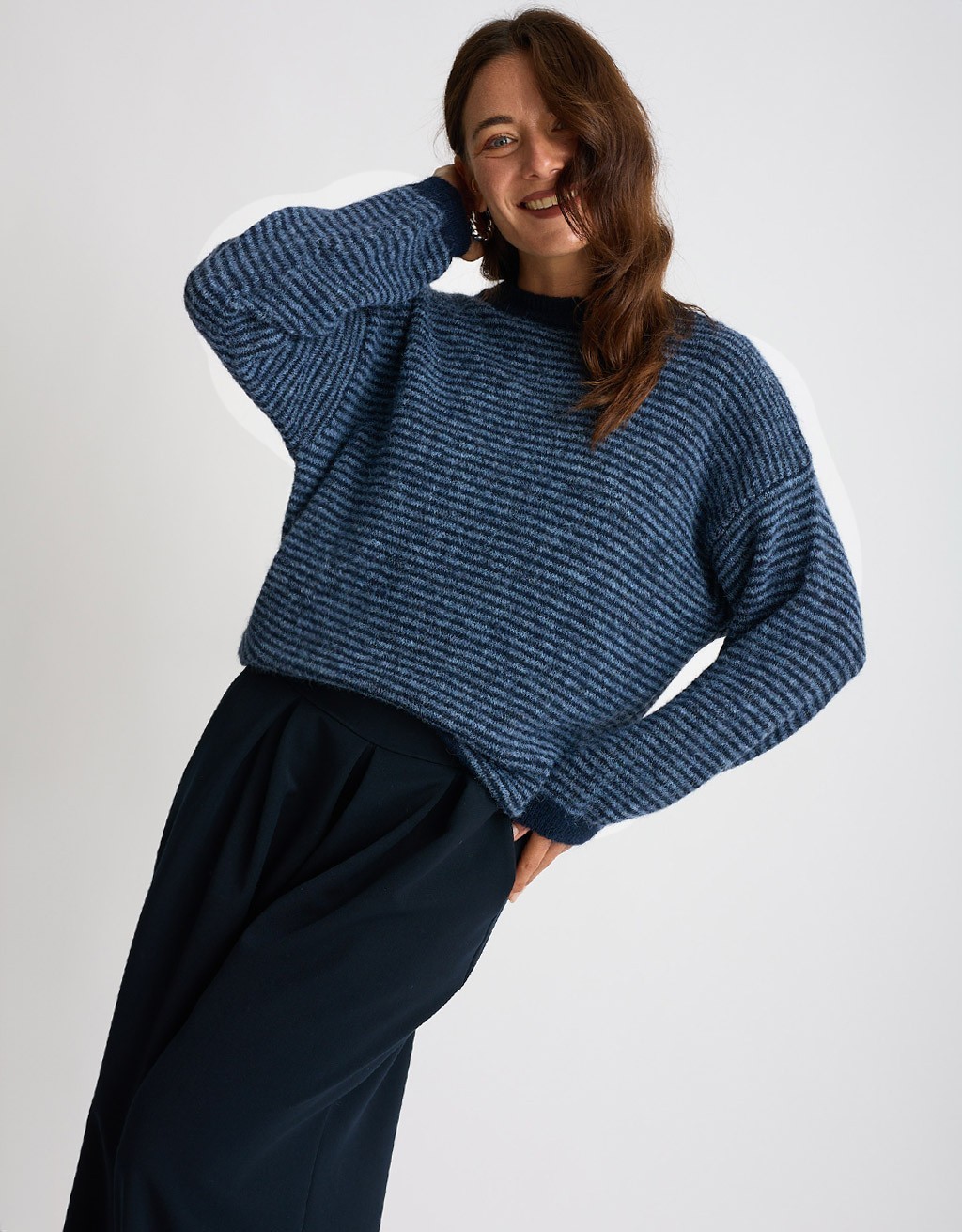 Maglione Righe Misto Lana