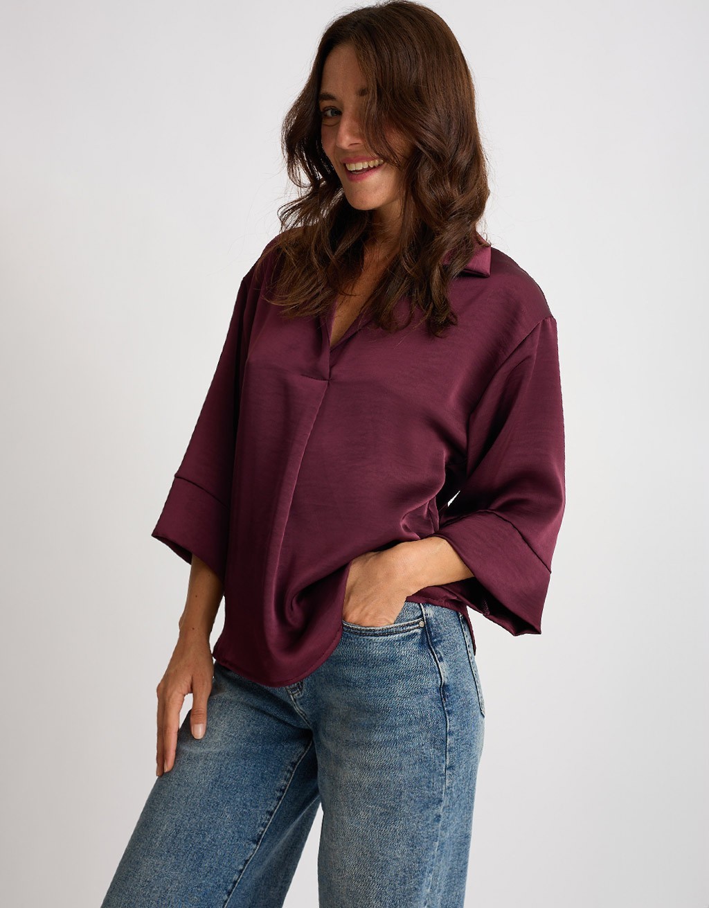 Camicetta Raso Pesante Kimono