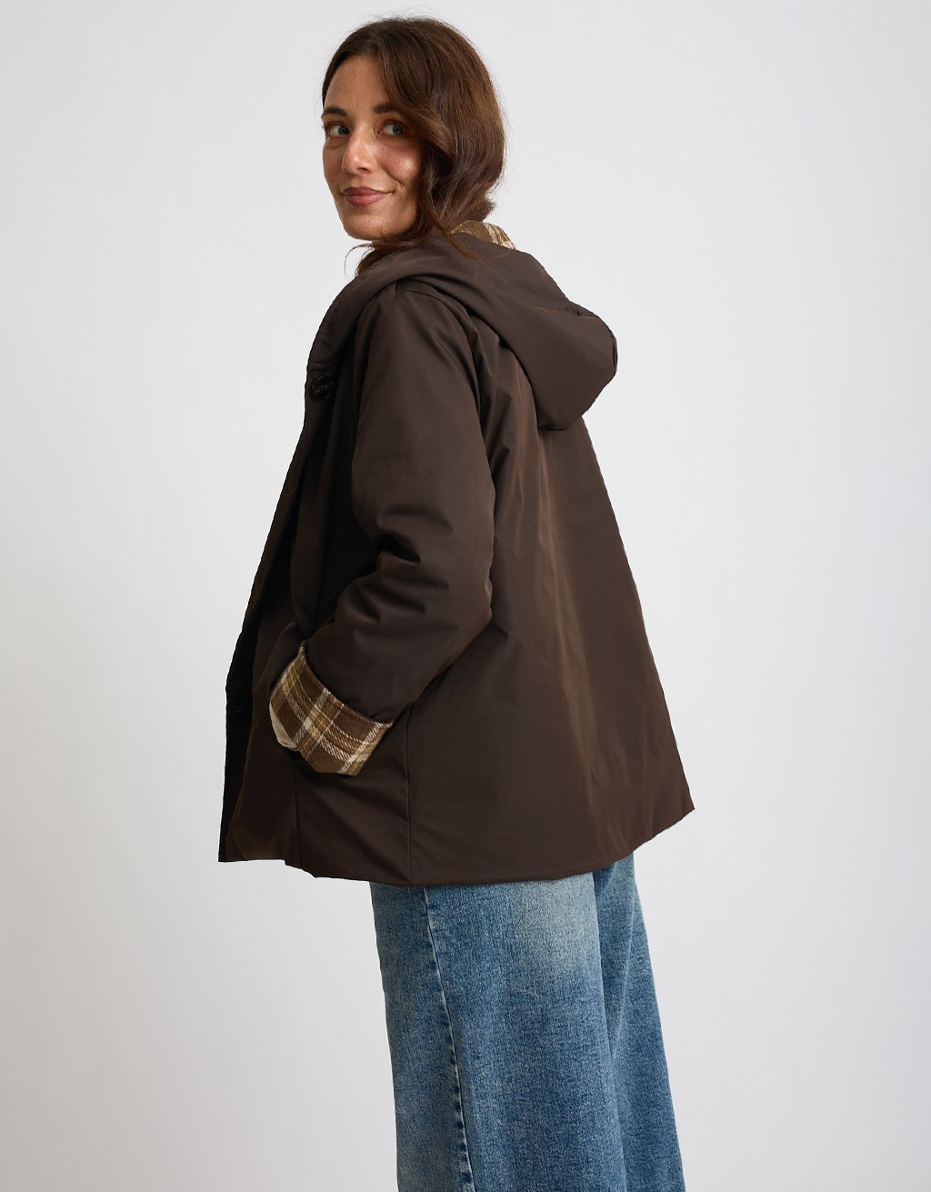 Trench Trapuntato Risvolti Check