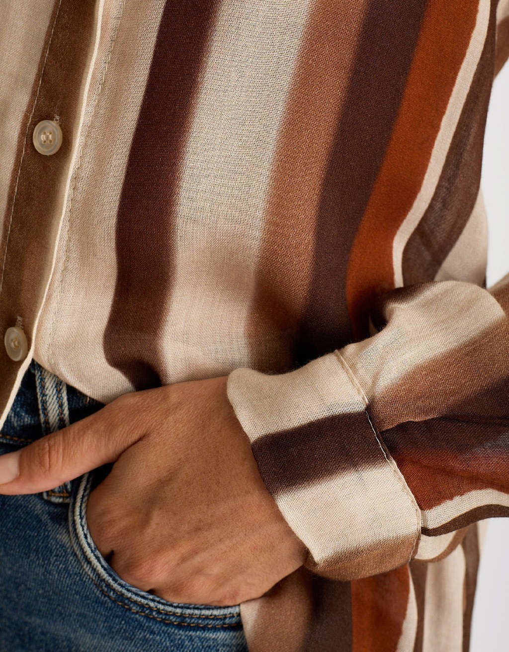Camicia Lana/Viscosa Righe