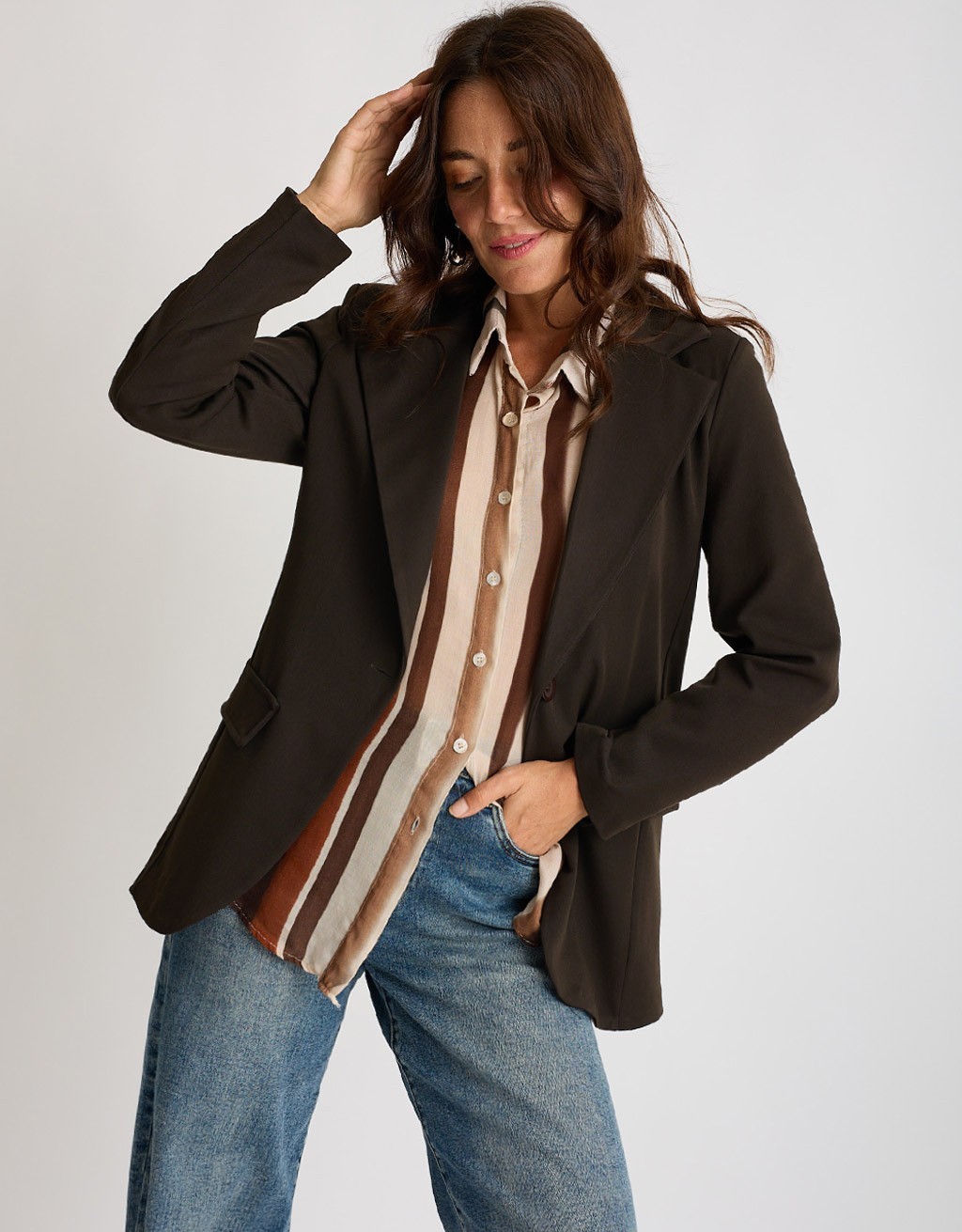 Camicia Lana/Viscosa Righe