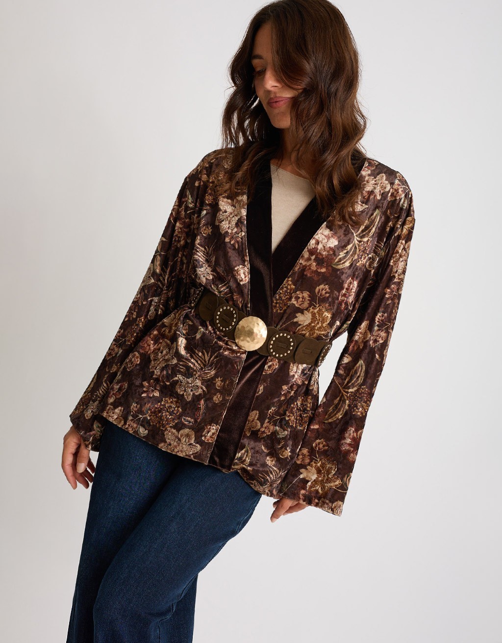Giacca Kimono Ciniglia Fantasia