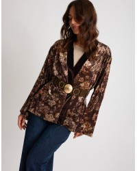 Giacca Kimono Ciniglia Fantasia